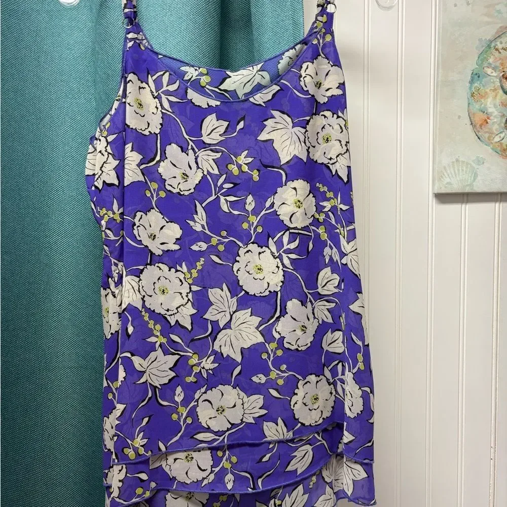 CAbi Purple, Black & White Blouse Size M